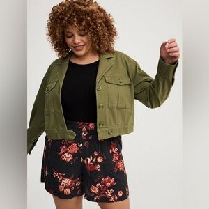 Torrid Olivine Twill Safari Jacket